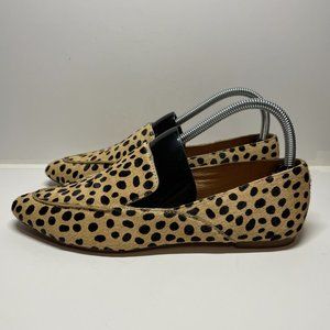 Madewell Women 7 Leopard Calf Hair Dotted Frances Skimmer Loafer Shoes Flat